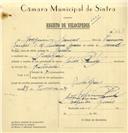 Registo de velocípede de marca Cicles Pombal, com o nº 7665, em nome de Joaquim Gomes, morador em Pexilgais.