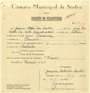 Registo de velocípede com o nº 6911, em nome de Joaquim Matos dos Santos, morador em Francos.