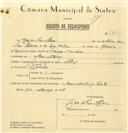 Registo de velocípede de marca Helios, com o nº 7750, em nome de José da Silva Santana, morador em Mem Martins.