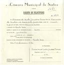 Registo de velocípede com o nº 5619, em nome de Francisco da Cunha Gonçalves Pereira, morador em Venda Seca.