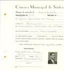 Registo de matricula de velocipedista em nome de Júlio Gonçalves da Cruz, morador em Galamares, com o nº de inscrição 6563.