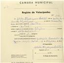 Registo de velocípede de marca Elgin, com o nº 1031, em nome de Ilda Marques Santos, moradora em Belas.