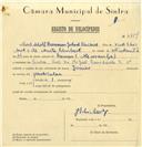 Registo de velocípede de marca Júnior, com o nº 6754, em nome de Carl Adolf Hermam G. Schichert, morador em Rua Dr. Miguel Bombarda nº 3, Sintra.