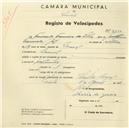 Registo de velocípede com o nº 2630, em nome de Fernando Francisco da Silva, morador em Lourel.