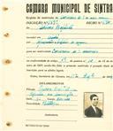 Registo de matricula de carroceiro de 2 ou mais animais em nome de Álvaro Batista, morador no Linhó, com o nº de inscrição 1899.
