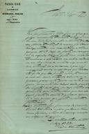 Ofício do Cabo de Segurança Pública, Pedro António, ao Administrador do Concelho de Sintra, referente a uma queixa de António <span class="hilite">Miguel</span>, morador em Vila Verde, tendo aí uma casa de pasto e por esta ter sido assaltada.