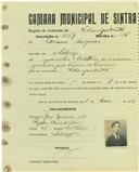 Registo de matricula de velocipedista em nome de Adriano Marques, morador no Sabugo, com o nº de inscrição 1669.