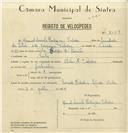 Registo de velocípede de marca Artur & Valadas, com o nº 8048, em nome de Manuel Aniceto Rodrigues Valadas, morador em Sintra.