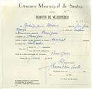 Registo de velocípede de marca Nacional, com o nº 8450, em nome de Rodrigo Dias Morais, morador em Pernigem.