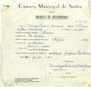 Registo de velocípede de marca Alpino, com o nº 9016, em nome de Domingos Venâncio Corredoura, morador em Pero Pinheiro.