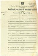 Requerimento para contrair matrimónio de Alfredo Antunes Carraça e Maria do Céu França Andrade, moradores no Cacém.  