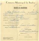 Registo de velocípede de marca Especial, com o nº 6625, em nome de João Pedro da Silva, morador em Mem Martins.