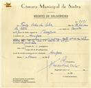 Registo de velocípede de marca Vinat, com o nº 9691, em nome de Tiago Pedro da Silva, morador em Assafora.