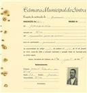 Registo de matricula de carroceiro em nome de Domingos da Silva, morador em Silva, com o nº de inscrição 1854.