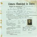 Registo de matricula de velocipedista em nome de José Eugénio Araújo [Roleiro], morador em Queluz, com o nº de inscrição 831.