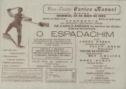 Programa do filme O Espadachim realizado por Joseph H. Lewis com a participação de Larry Parks, Ellen Drew, Edgar Buchanan, Ray Collins e Marc Platt.