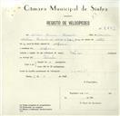 Registo de velocípede de marca Valadas, com o nº 8409, em nome de Mário Gomes Fernandes, morador em Nafarros.