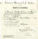 Registo de velocípede de marca Famel, com o nº 8321, em nome de Fernando Sebastião Antunes, morador em Cortegaça.