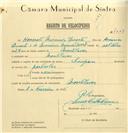 Registo de velocípede de marca Champion, com o nº 7608, em nome de Honorato Miranda Duarte, morador em Montelavar.