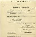 Registo de velocípede de marca Star, com o nº 2308, em nome de Alberto Ancerez da Silva, morador em Belas.