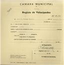 Registo de velocípede de marca Oriental, com o nº 2685, em nome de António Soares Coronel, morador em Lourel.