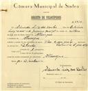 Registo de velocípede de marca Vilar com motor Pachancho, com o nº 6634, em nome de Eduardo Luís dos Santos, morador em Albarraque.