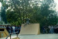 Prova de bicicletas B.M.X. na Escola Secundária Ferreira Dias de Agualva-Cacém.