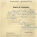Registo de velocípede de marca Especial, com o nº 468, em nome de Adolfo Coelho da Silva, morador em Mercês.