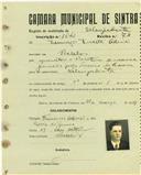 Registo de matricula de velocipedista em nome de Domingos Duarte Adrião, morador em Bolelas, com o nº de inscrição 1643.