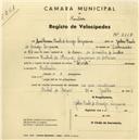 Registo de velocípede de marca Lord, com o nº 2617, em nome de Guilherme Paulo de Araújo Sequeira, morador em Pinhal da Nazaré, Colares.