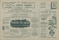Programa do filme "Veneno de Amor" realizado por Noel Coward com a participação de Celia Johnson e Margaret Leighton.