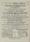 Programa do filme A Ilha Maldita com a participação de RoryCalhoun, Rhonda Fleming,  Paul Kelly, Alan Ladd e Loretta Young. 