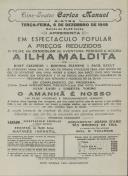 Programa do filme A Ilha Maldita com a participação de RoryCalhoun, Rhonda Fleming,  Paul Kelly, Alan Ladd e Loretta Young. 