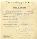 Registo de velocípede de marca Nacional, com o nº 7698, em nome de Manuel Neves Perpetuo, morador em Assafora.