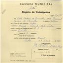Registo de velocípede de marca M.S.U., com o nº 2456, em nome de Zilda Cordeiro de Carvalho, moradora em vivenda Bela Vista - Banzão.