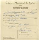 Registo de velocípede de marca Nacional, com o nº 7998, em nome de Cândido Francisco da Silva, morador em Silva, Faião.