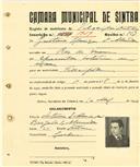 Registo de matricula de velocipedista em nome de Gustavo Henrique de Almeida, morador em Rio de Mouro, com o nº de inscrição 1949.