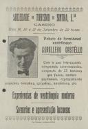 Programa de espetáculos com a participação do ventriloquo Caballero Castéllo.