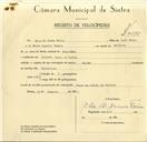 Registo de velocípede de marca Falcão, com o nº 9678, em nome de Elio de Jesus Faria, morador em Colares.
