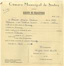 Registo de velocípede com o nº 6389, em nome de Fernando Joaquim Feleciano, morador em Arméz.