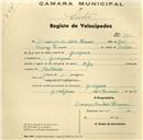 Registo de velocípede de marca Olga, com o nº 233, em nome de Domingos Coutinho Branco, morador em Godigana.