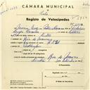 Registo de velocípede com o nº 3880, em nome de Maria Luzia Patrício Casaca, morador em Rio de Mouro.