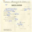 Registo de velocípede com o nº 5542, em nome de Carlos Vilar Fernandes Rodrigues, morador em Queluz.