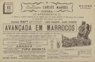 Programa do filme "Avançada em Marrocos" com a participação de George Raft, Akim Tamiroff e Marie Windsor.