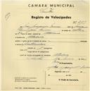 Registo de velocípede com o nº 2519, em nome de José Joaquim Nunes, morador em Atalaia.