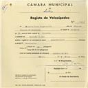 Registo de velocípede de marca Internacional, com o nº 1364, em nome de Wilhelm Ernst Katzenstein, morador em Azenhas do Mar.