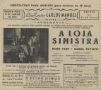 Programa do filme "A Loja Sinistra" com a participação de Derek Farr e Muriel Pavlow. 