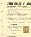Registo de matricula de velocipedista em nome de José Marques, morador em Pero Pinheiro, com o nº de inscrição 2077.