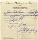Registo de velocípede de marca L.J., com o nº 6855, em nome de Francisco Paules Ferreira, morador em Seixal.