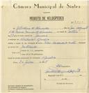 Registo de velocípede de marca Vilar, com o nº 8054, em nome de Albertino de Almeida, morador em Abelheira.